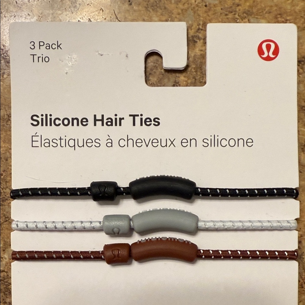 lululemon athletica Silicone Hair Ties - Black, Gray, Brown